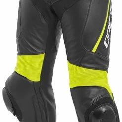 Dainese Delta 3 Leather Pants -Motorcycle Pants Sales dainese delta3 leather pants black black fluo yellow scaled