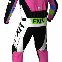 FXR Youth Podium MX Pants -Motorcycle Pants Sales fxr podium mx pants black white pink lime 3