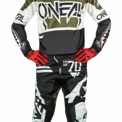 Riding Gear O'Neal Element Warhawk Pants -Motorcycle Pants Sales o neal element warhawk pants black white green 2