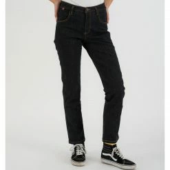 Textile Pants Riding Culture Straight Fit Women's Jeans